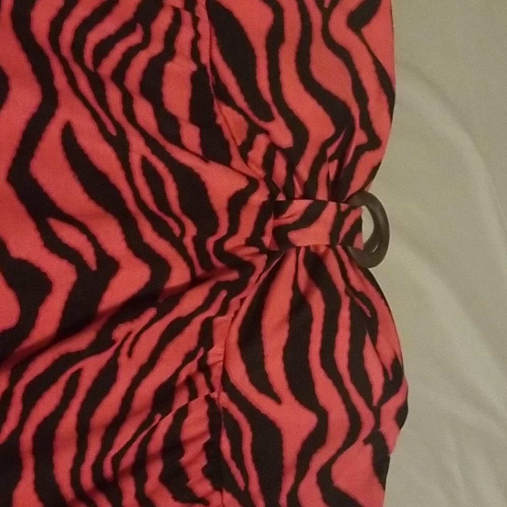 pink and black long dress